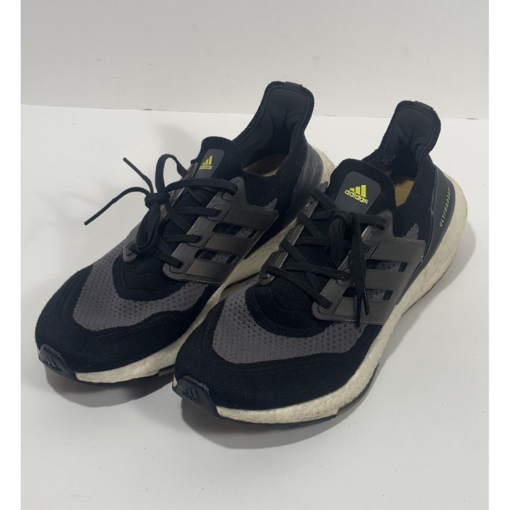 Adidas Mens Ultraboost 21 FY0374 Sz 9.5 Black Gray Running Shoes Sneakers